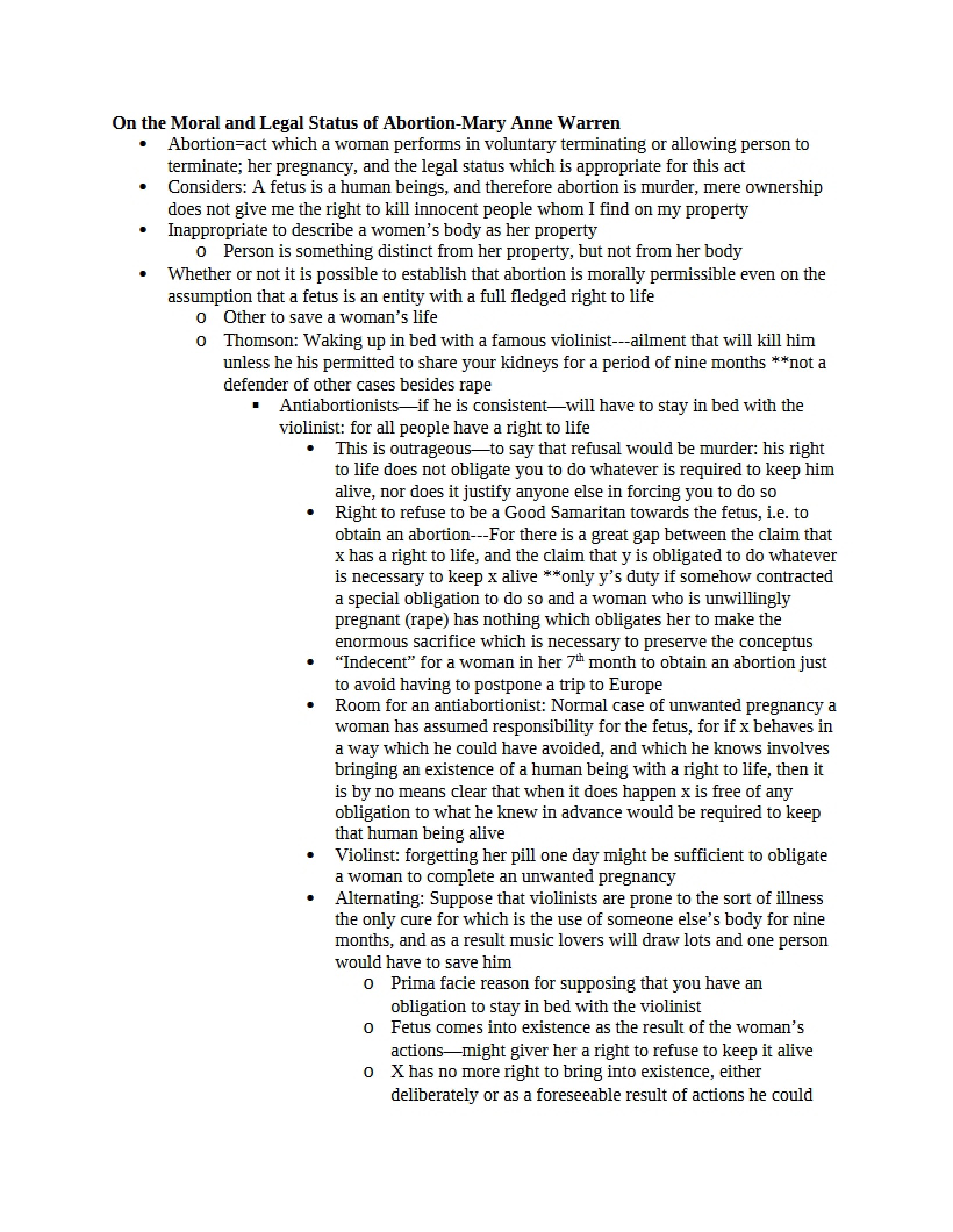 Abortion Legal and Moral Status