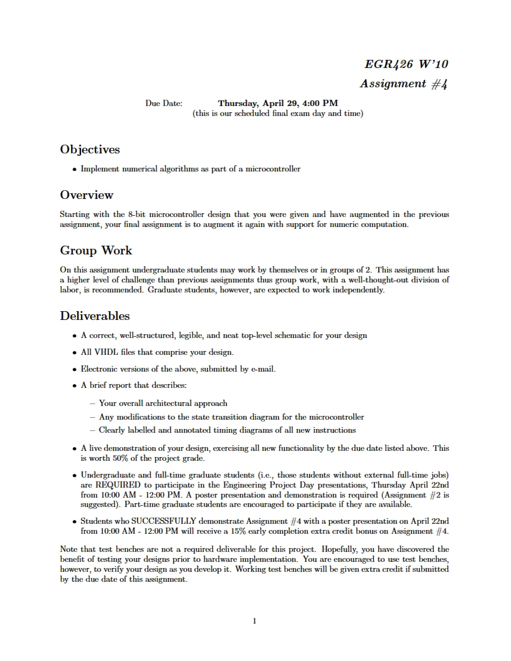 Fourth Assignment