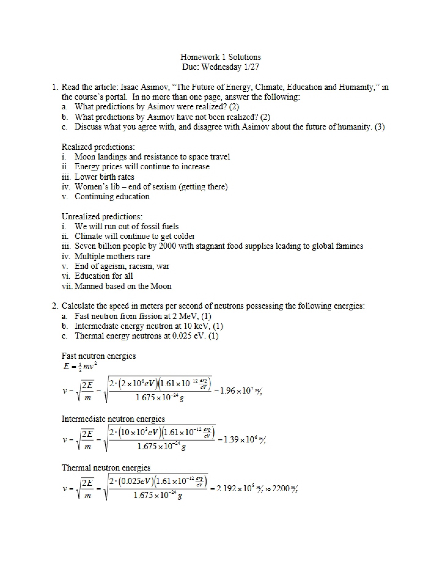 Solutions for Set 1