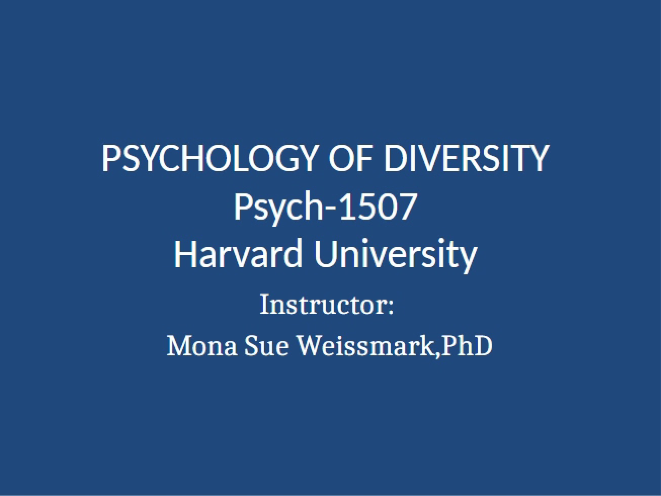 Diversity in Psychology
