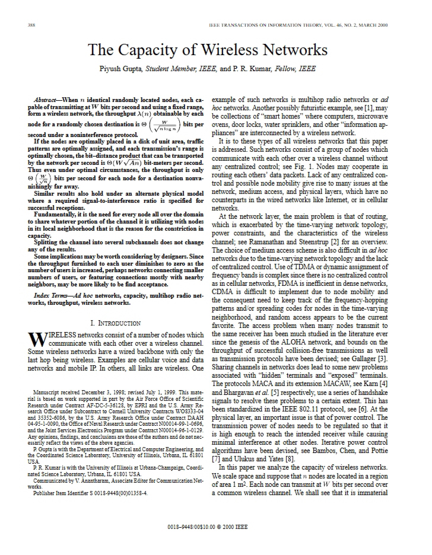 Wireless Network Capacity