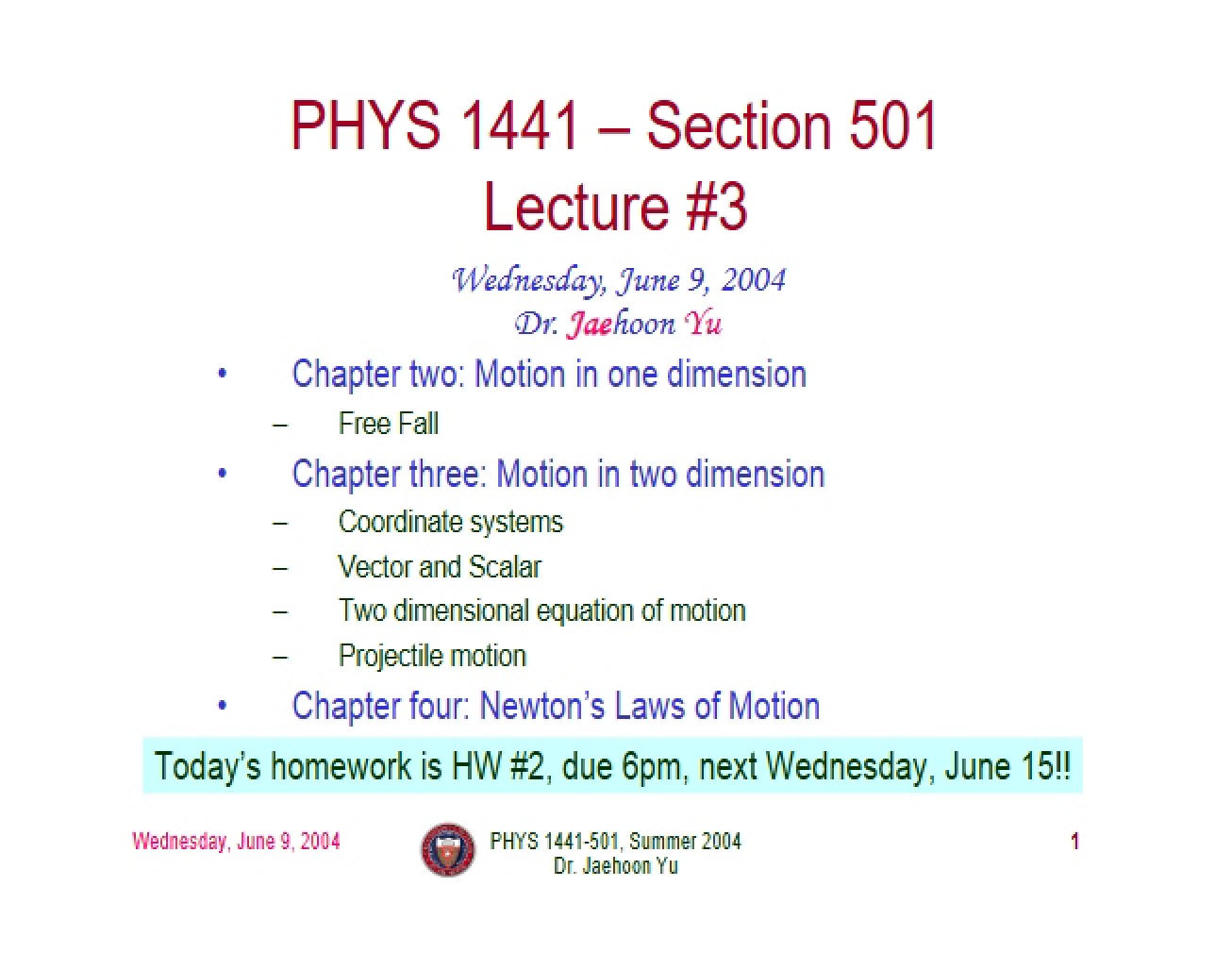 Notes from Lecture (2)