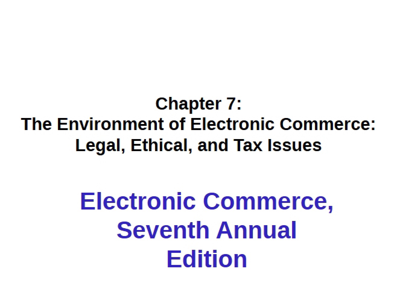 Electronic Commerce Environment