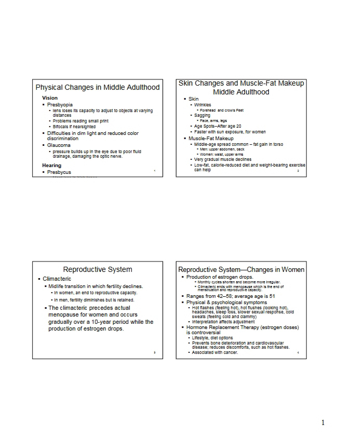 Introduction to Physical Changes in Middle Adulthood