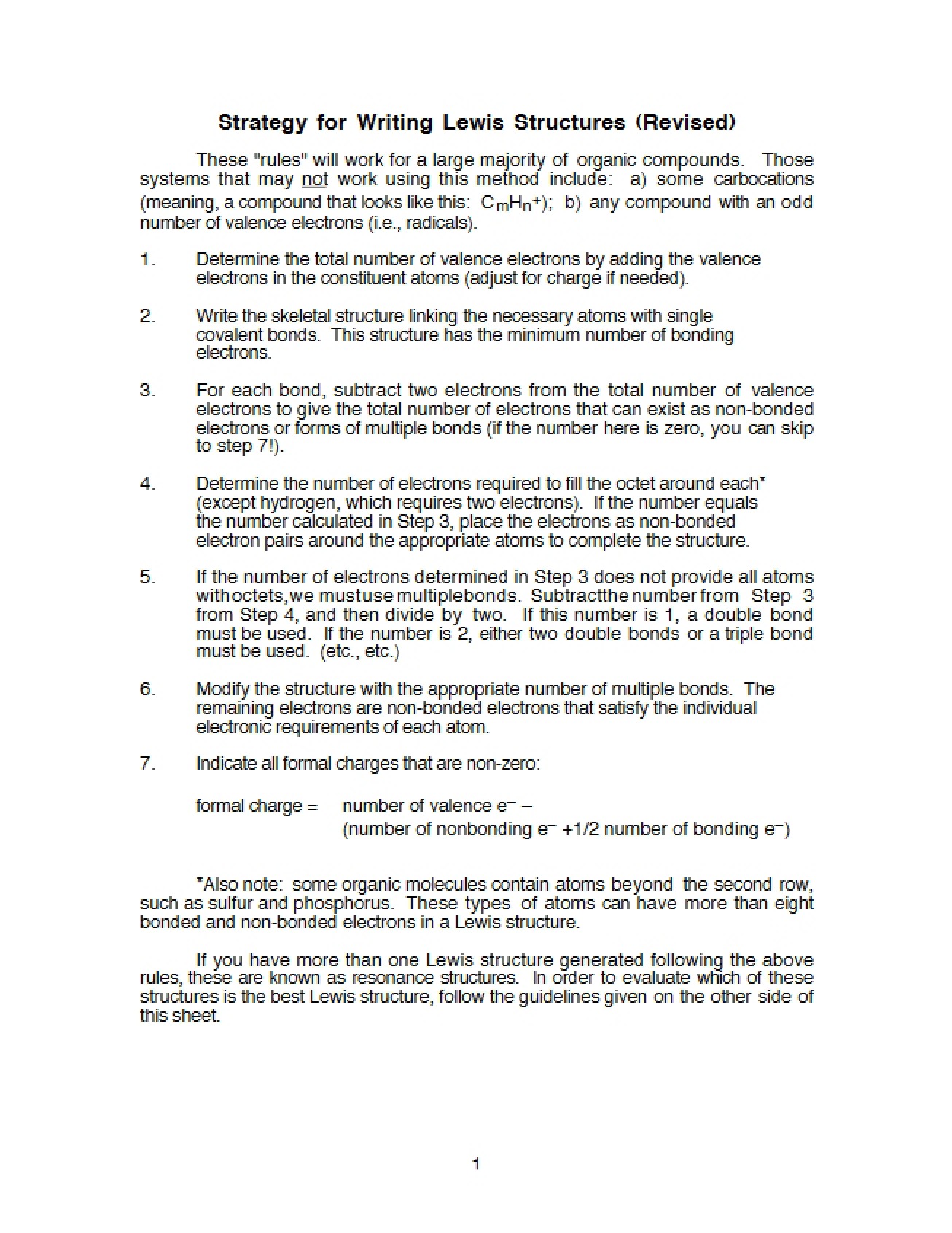 Lewis Structures Writing Strategy