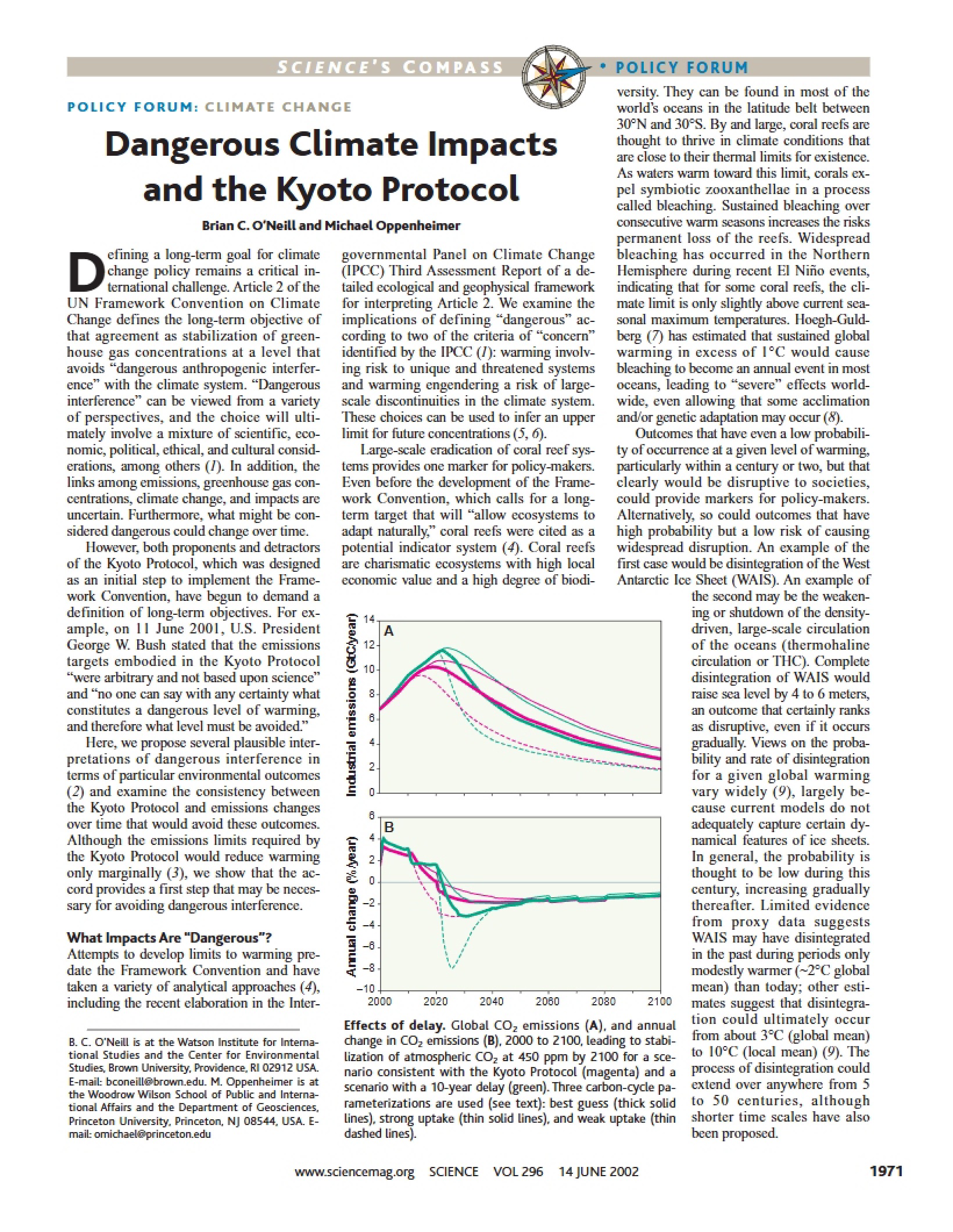 Kyoto Protocol and Dangerous Climate Impacts