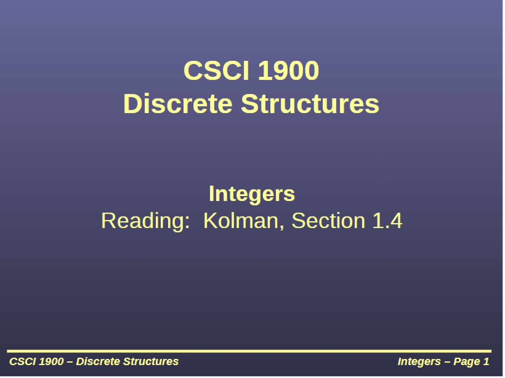 Discrete Structures Introduction