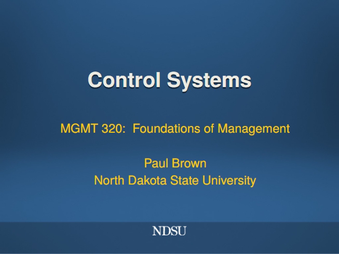 Systems of Control