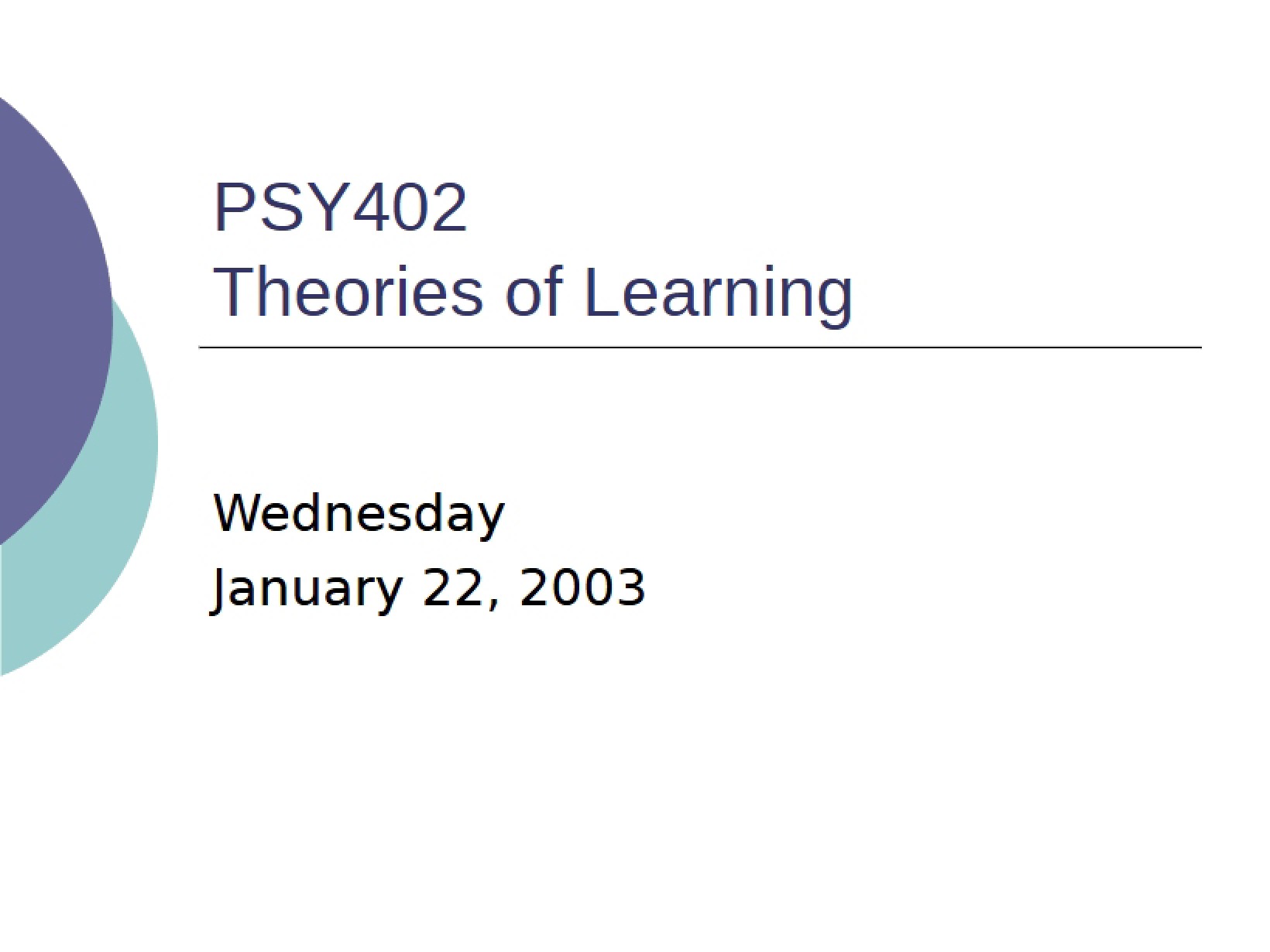 Learning Theories Summary