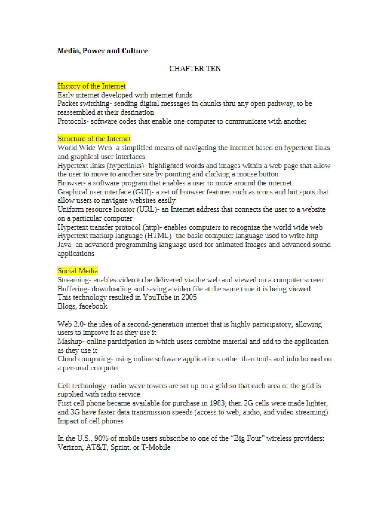 Chapter 10 Notes