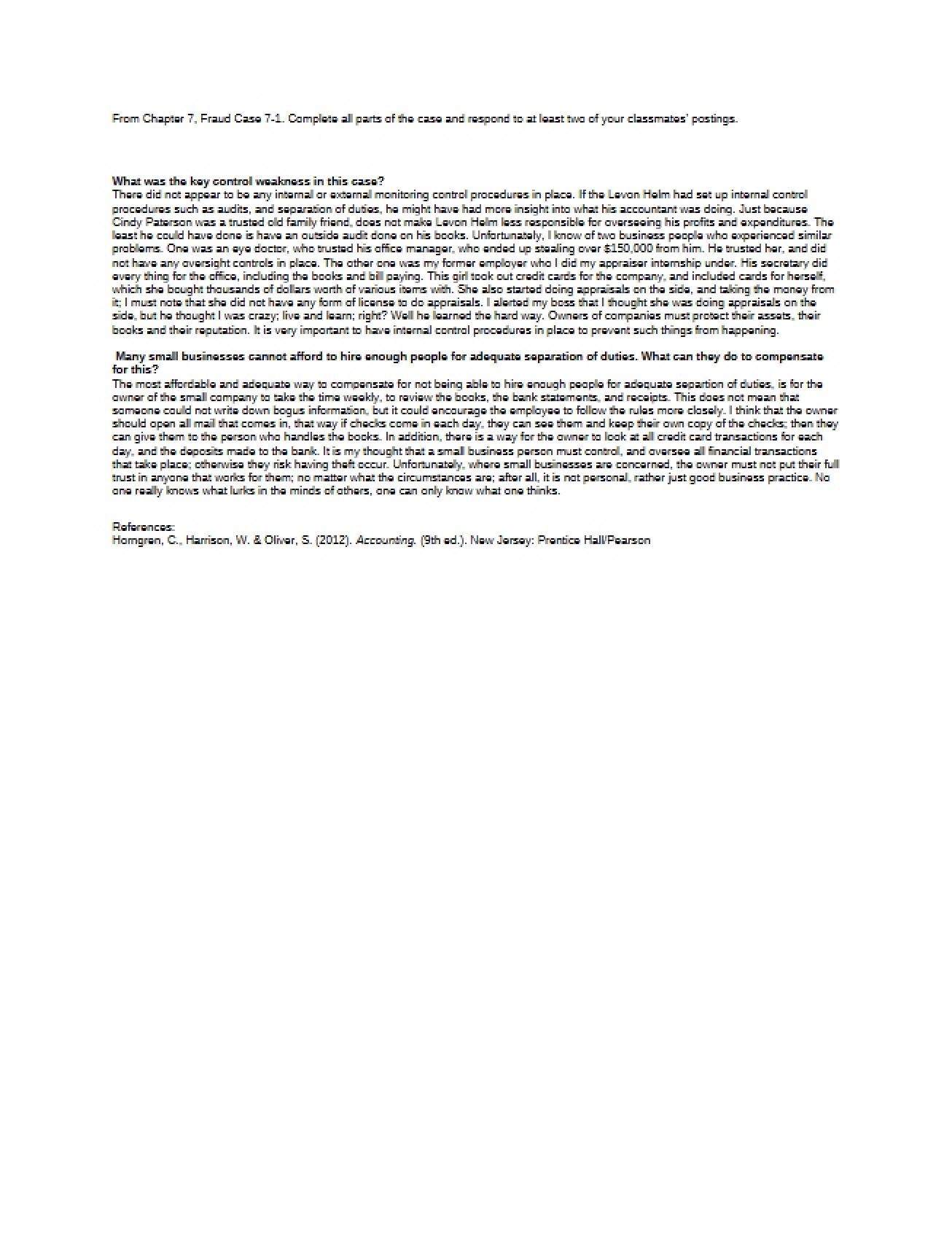 Fraud Case 7-1