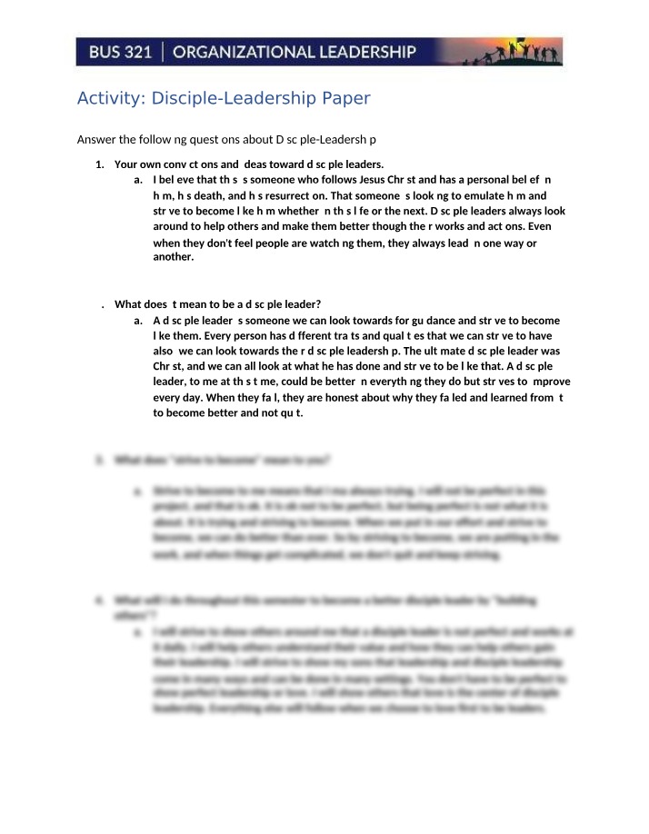Disciple-Leadership Paper
