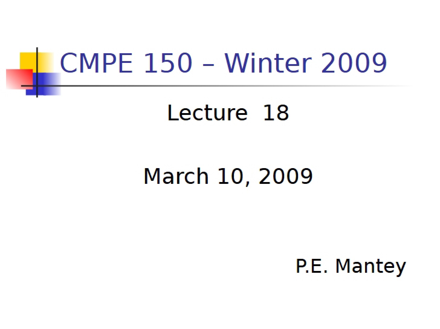 Notes Lecture 18
