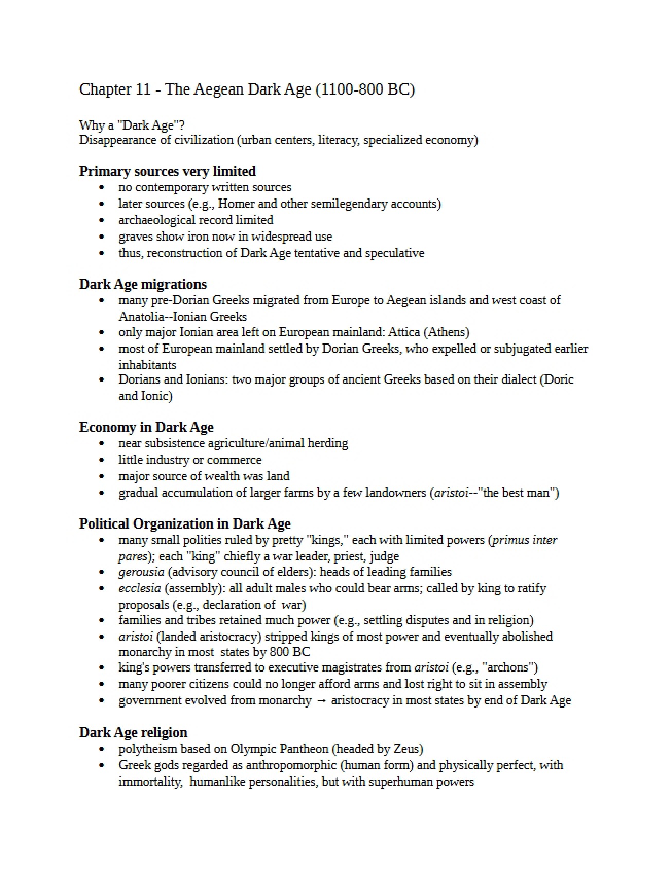 Ancient World History Chapter Eleven
