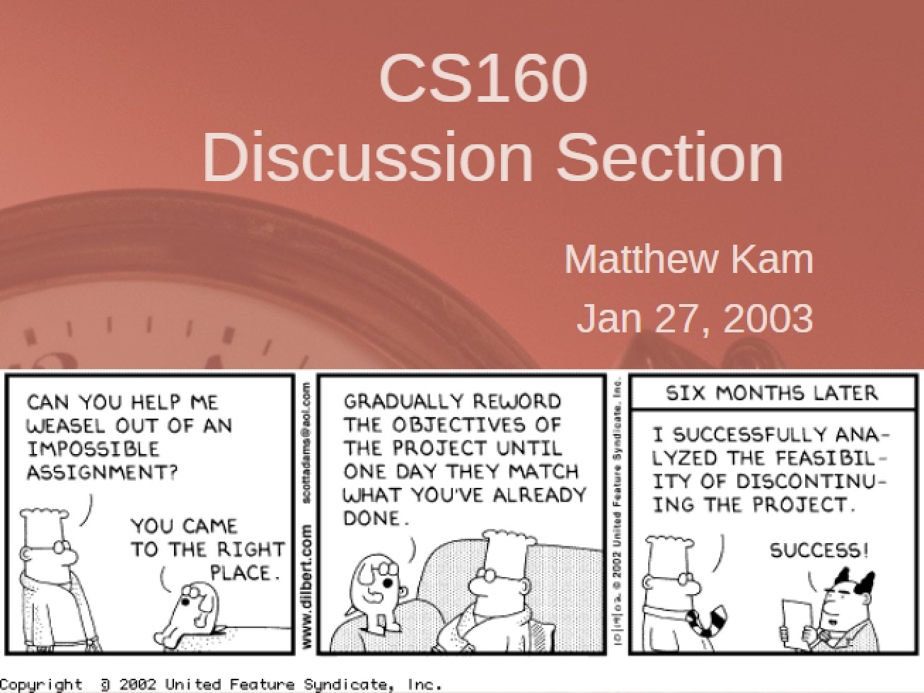 Discussion Section for CS 160