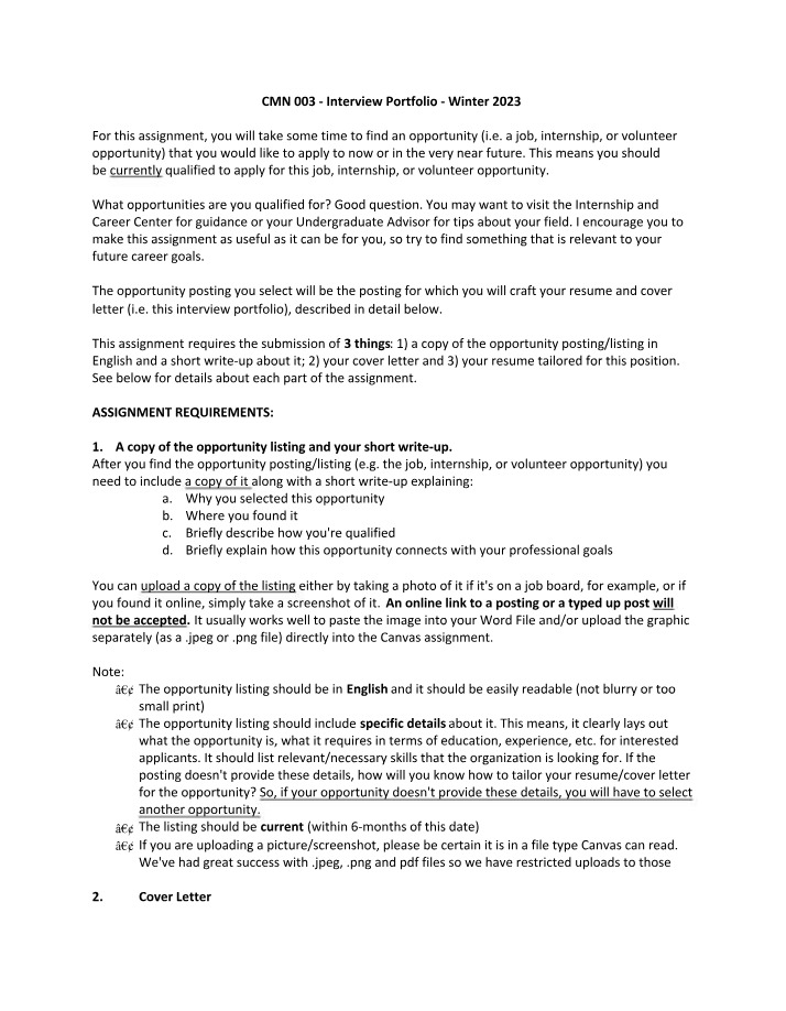 Winter 2023 Interview Portfolio