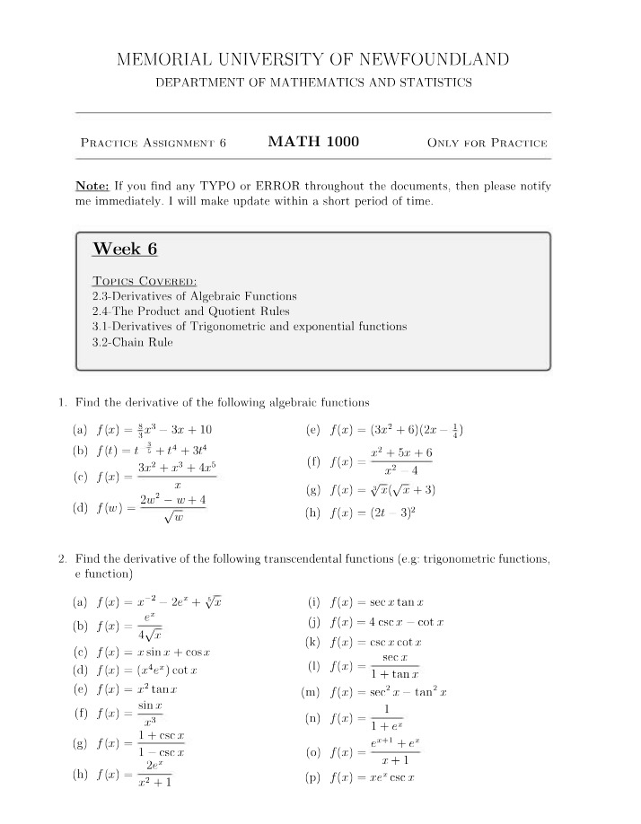 Questions for Assignment 6