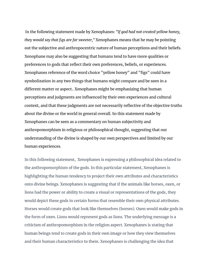 Philosophy of Xenophanes - Anthropomorphism and the Divine