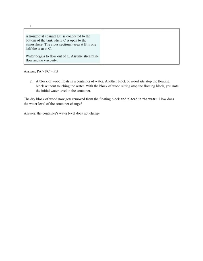 Fluid Mechanics - Horizontal Channel Flow and Water Level