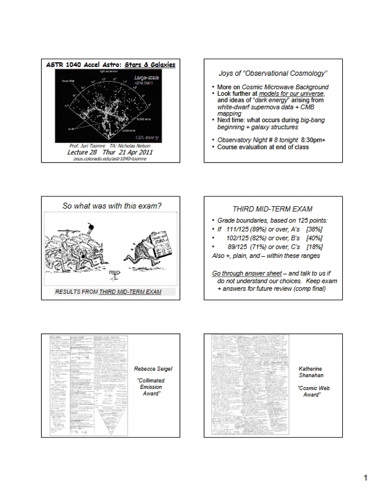 Course Lecture on Accelerated Introductory Astronomy