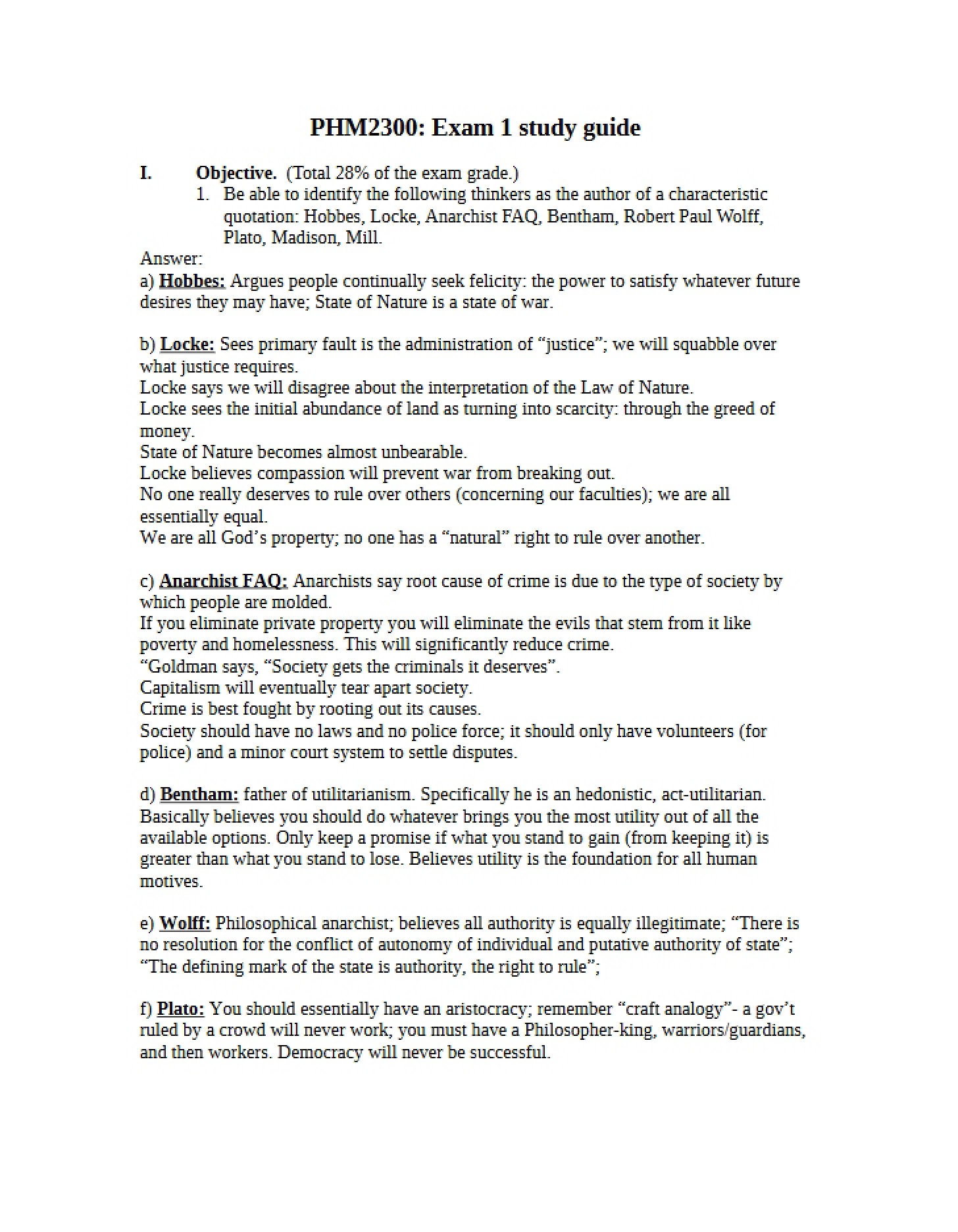 First Examination