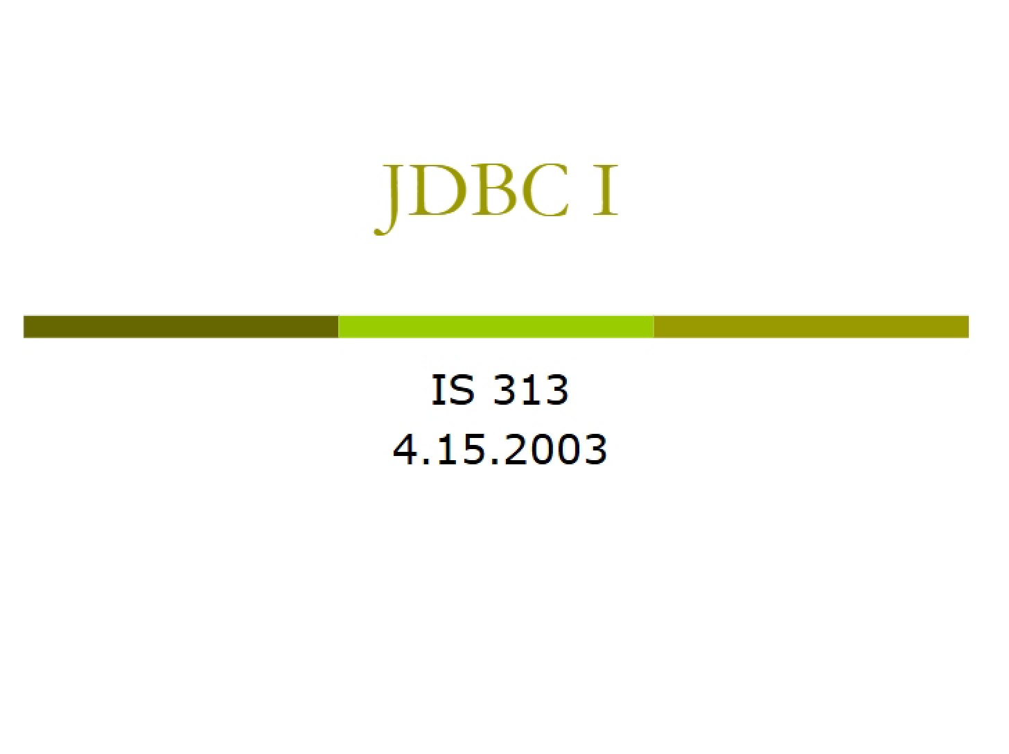 JDBC Part 1