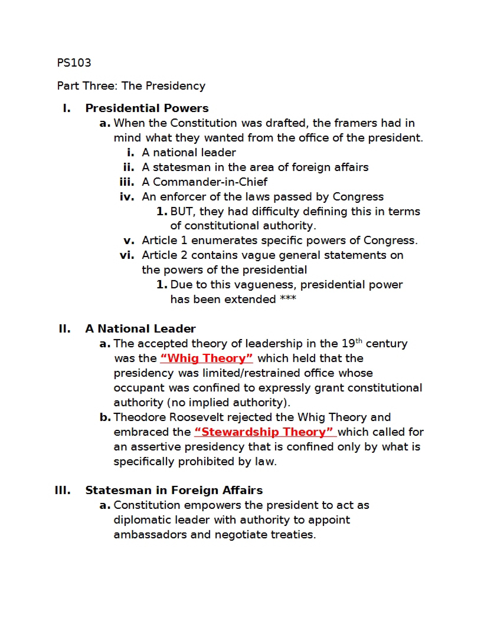 Presidency Part 3