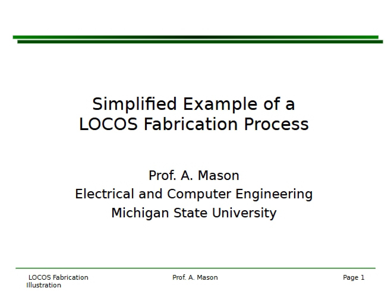 LOCOS Fabrication Process Example