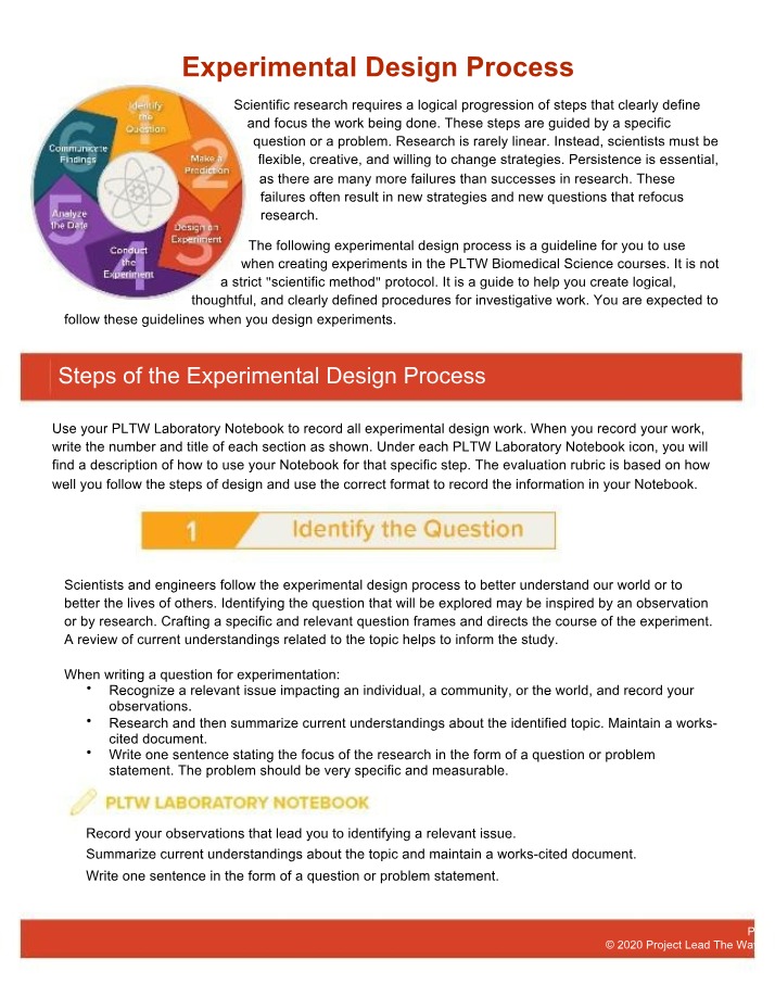 Design Process for Experiments