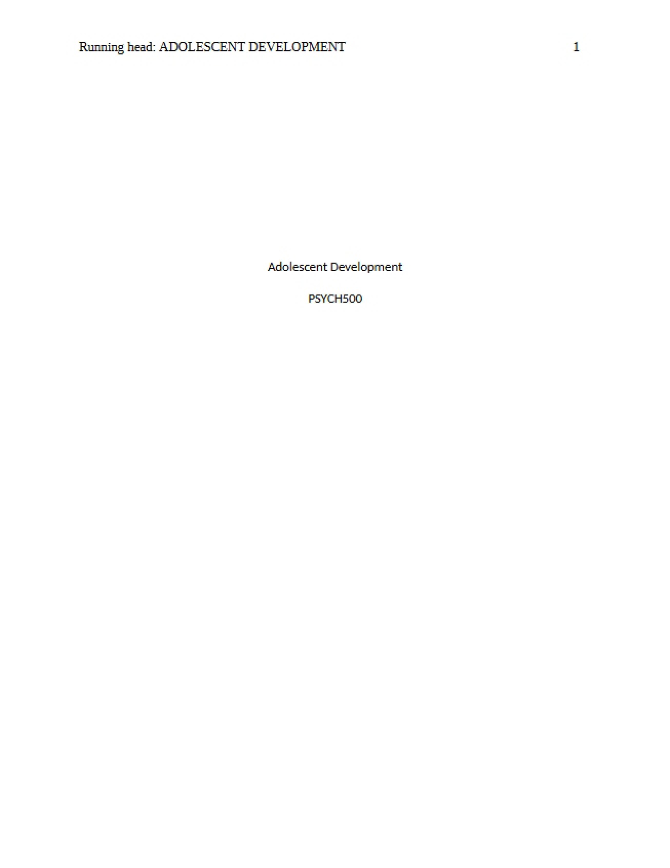 Development of Adolescents