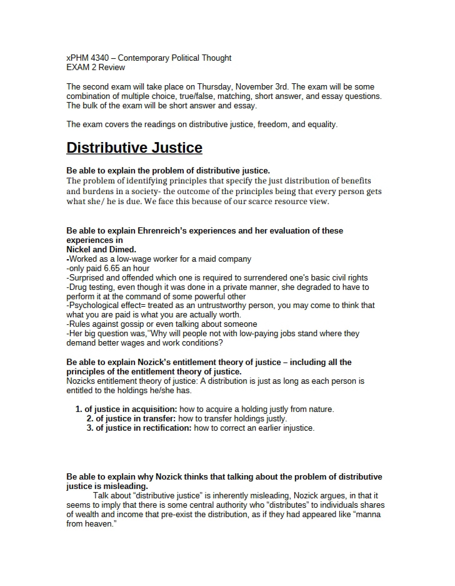 Justice in Distribution