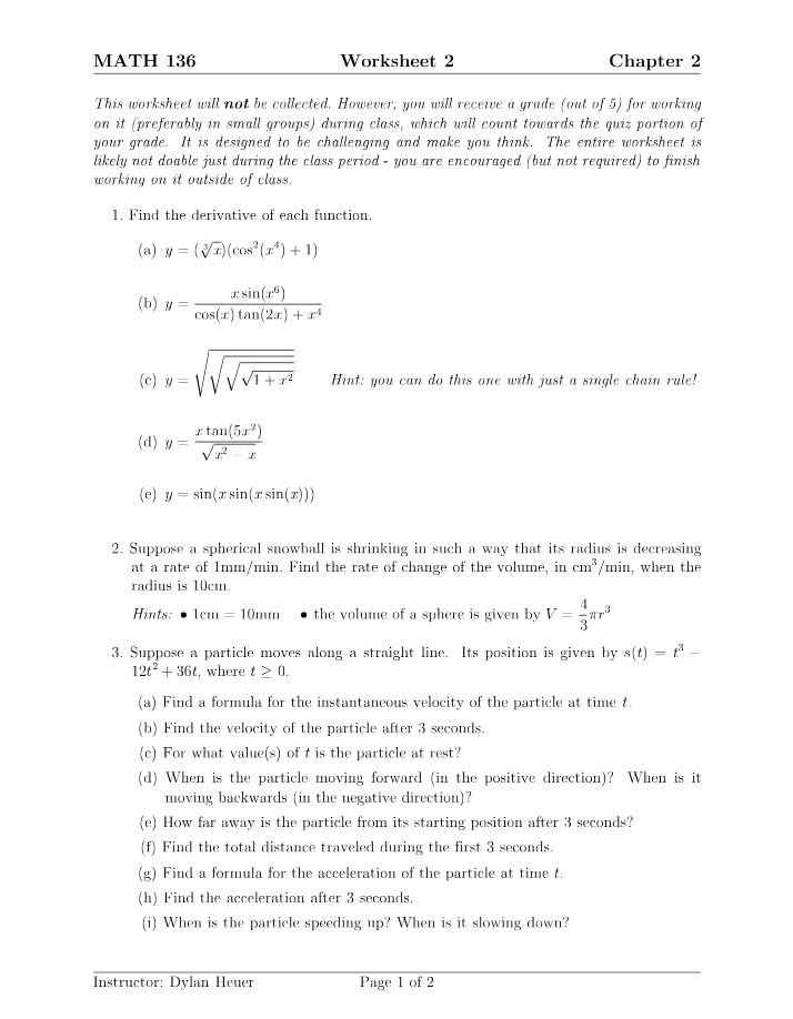 MATH101 Worksheet 2