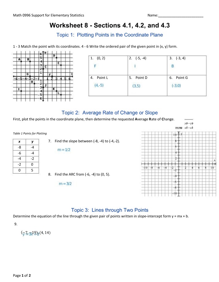 Worksheet 8 (Sections 4.1, 4.2, 4.3)