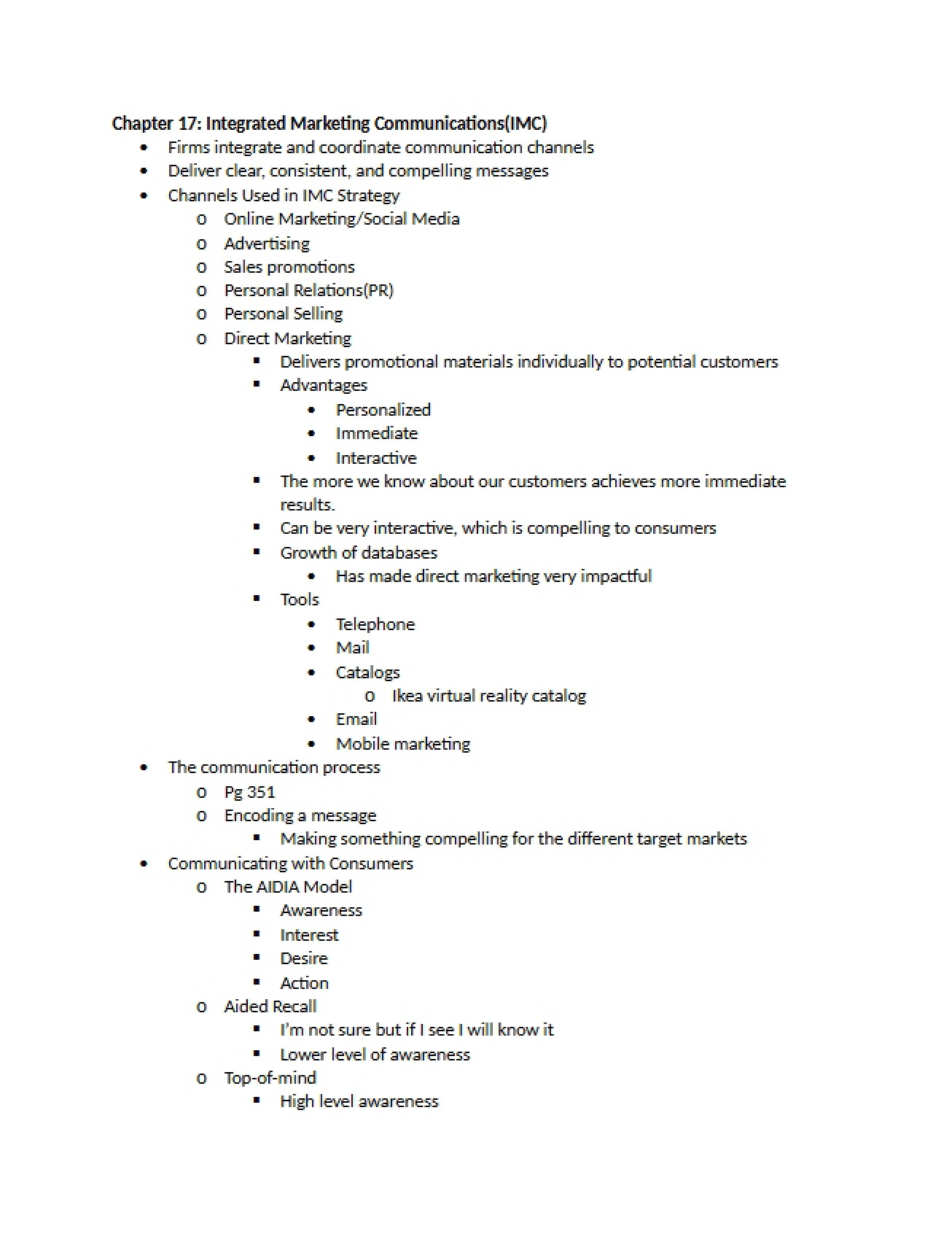 Communications in Integrated Marketing