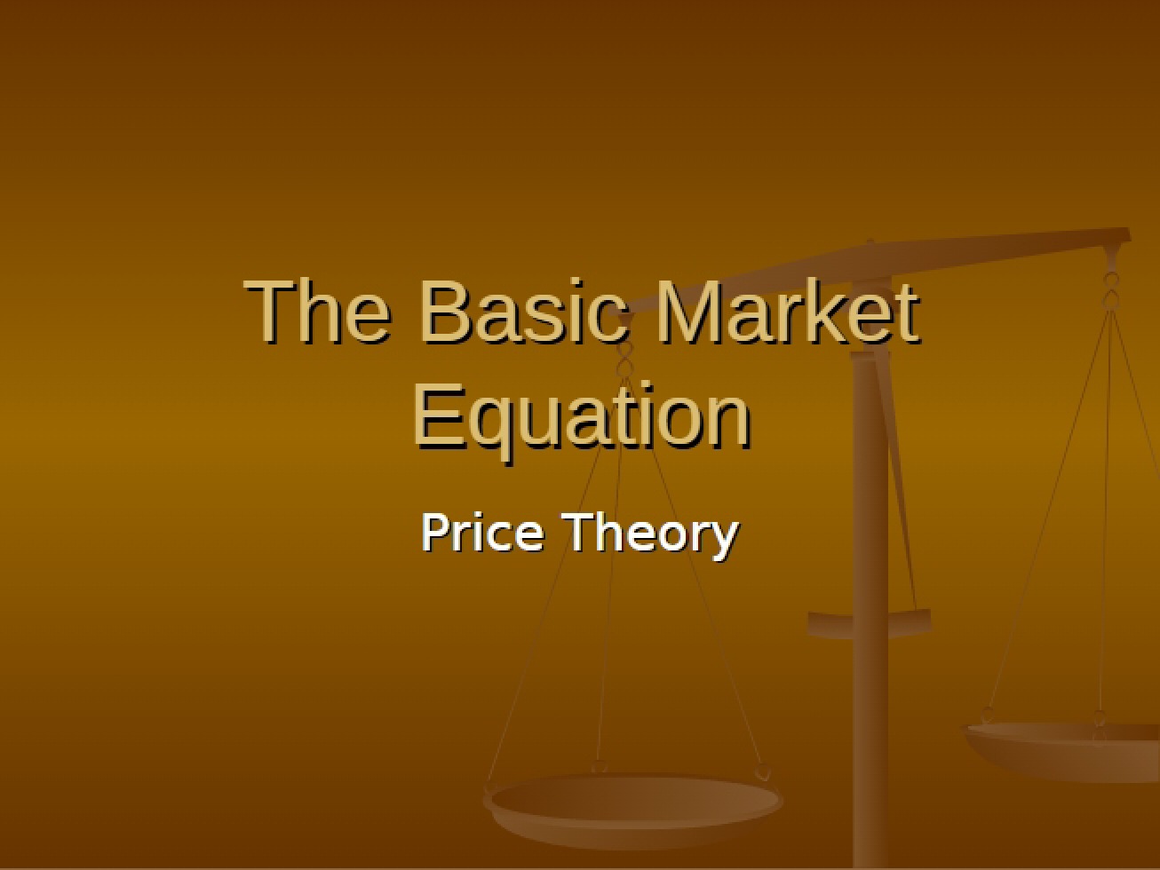 Basic Market Equation