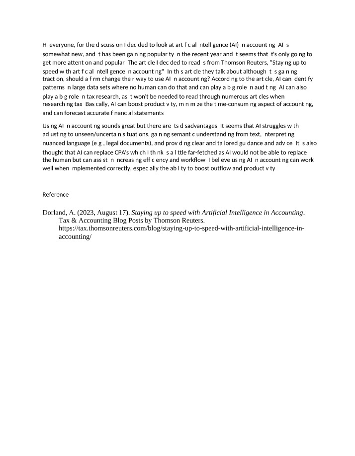 Accounting Productivity - The Role of Artificial Intelligence