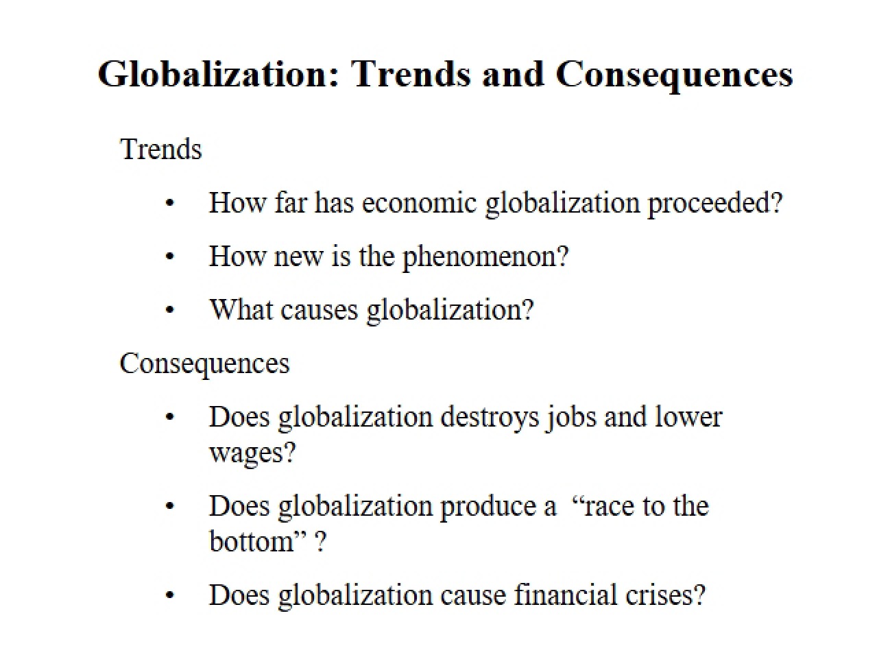 Global Dimensions of Political Economy