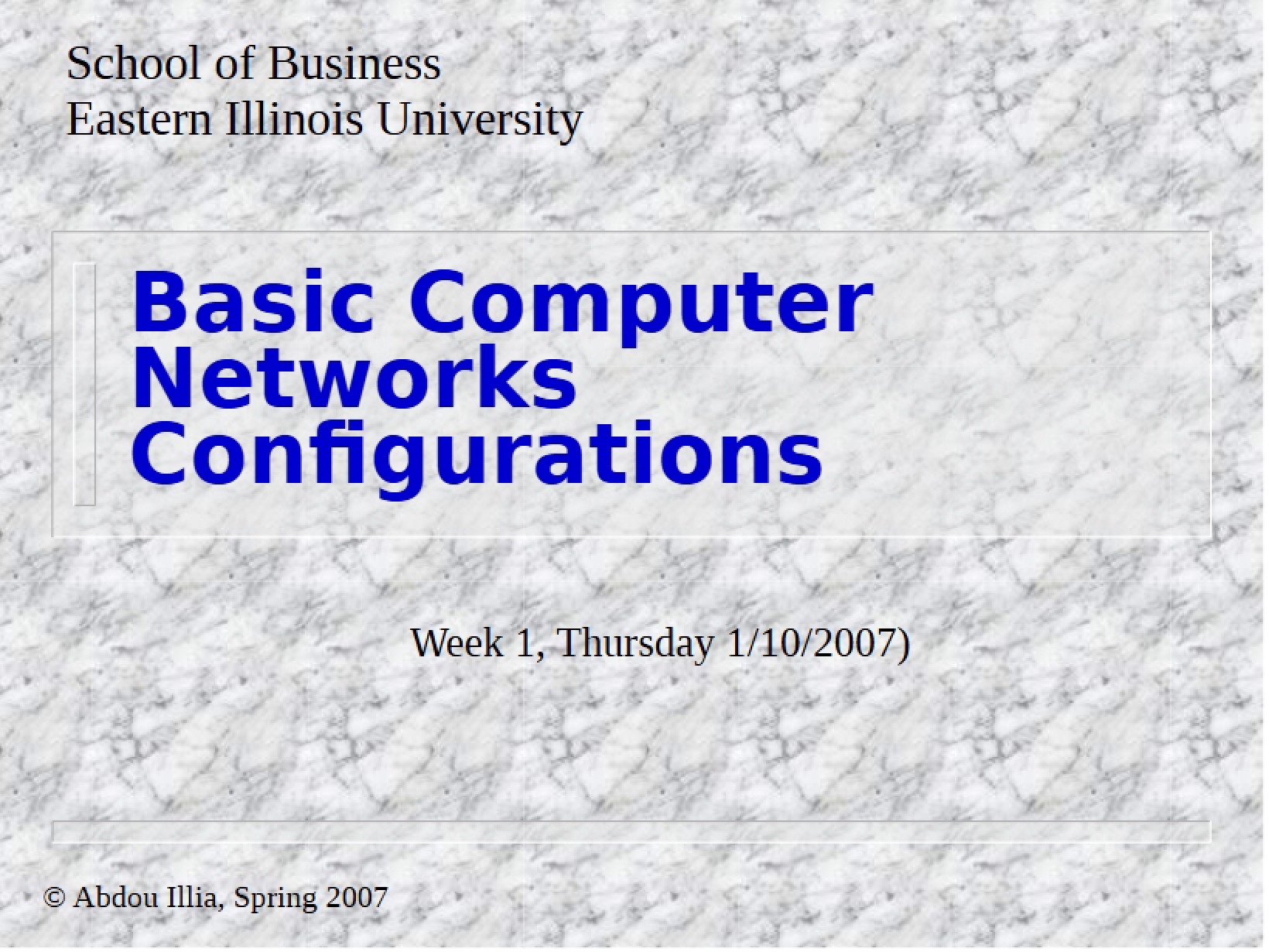 Configuration of Basic Computer Networks