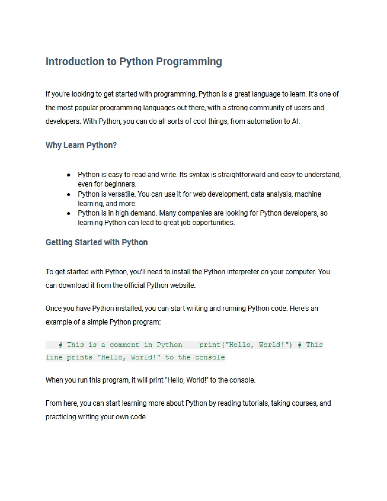 Fundamentals of Python Programming