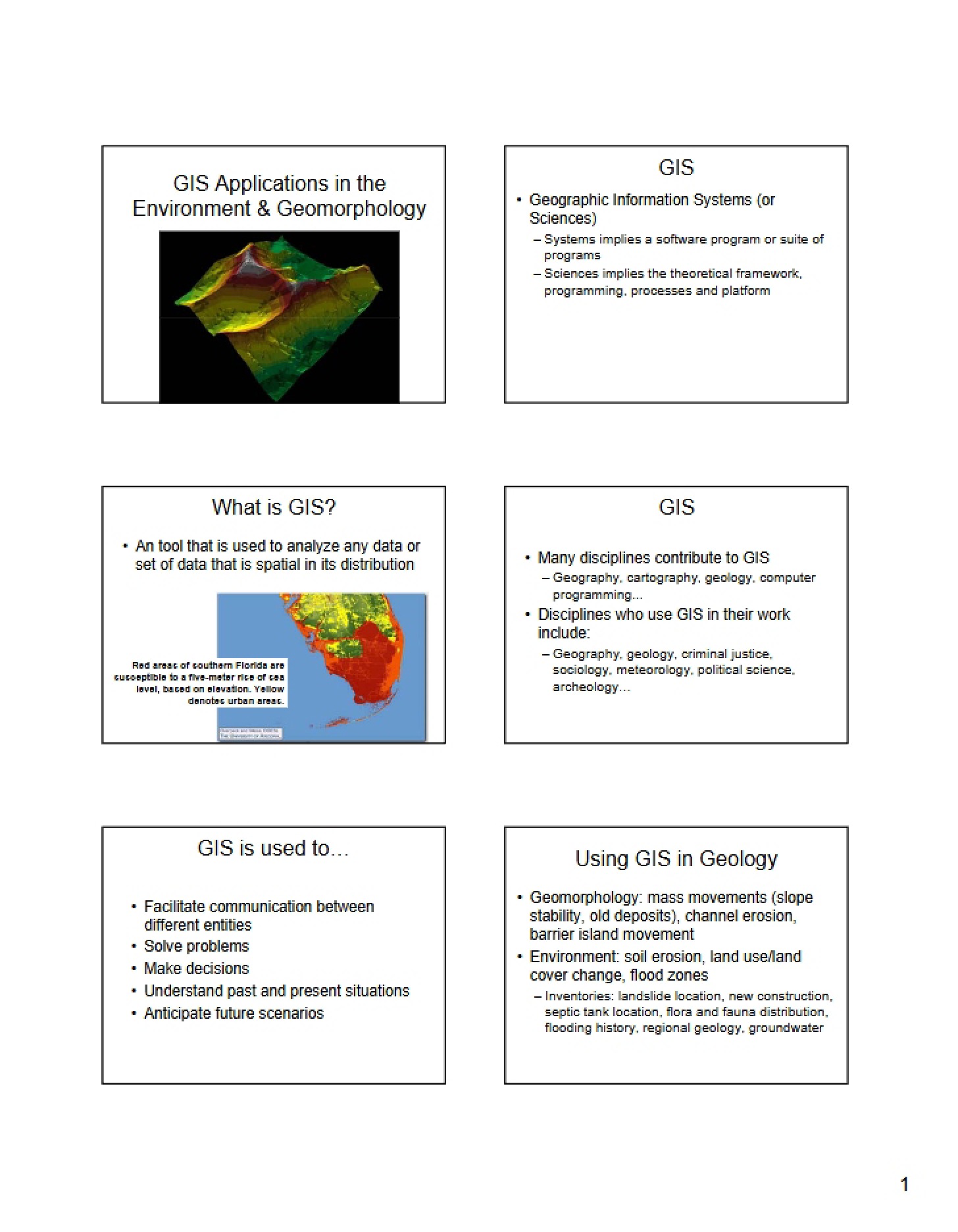 GIS for Environment and Geomorphology