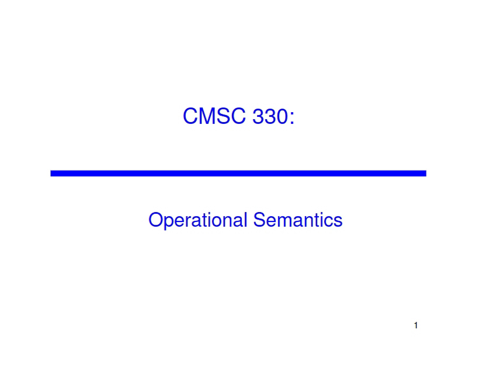 Operational Semantic Concepts