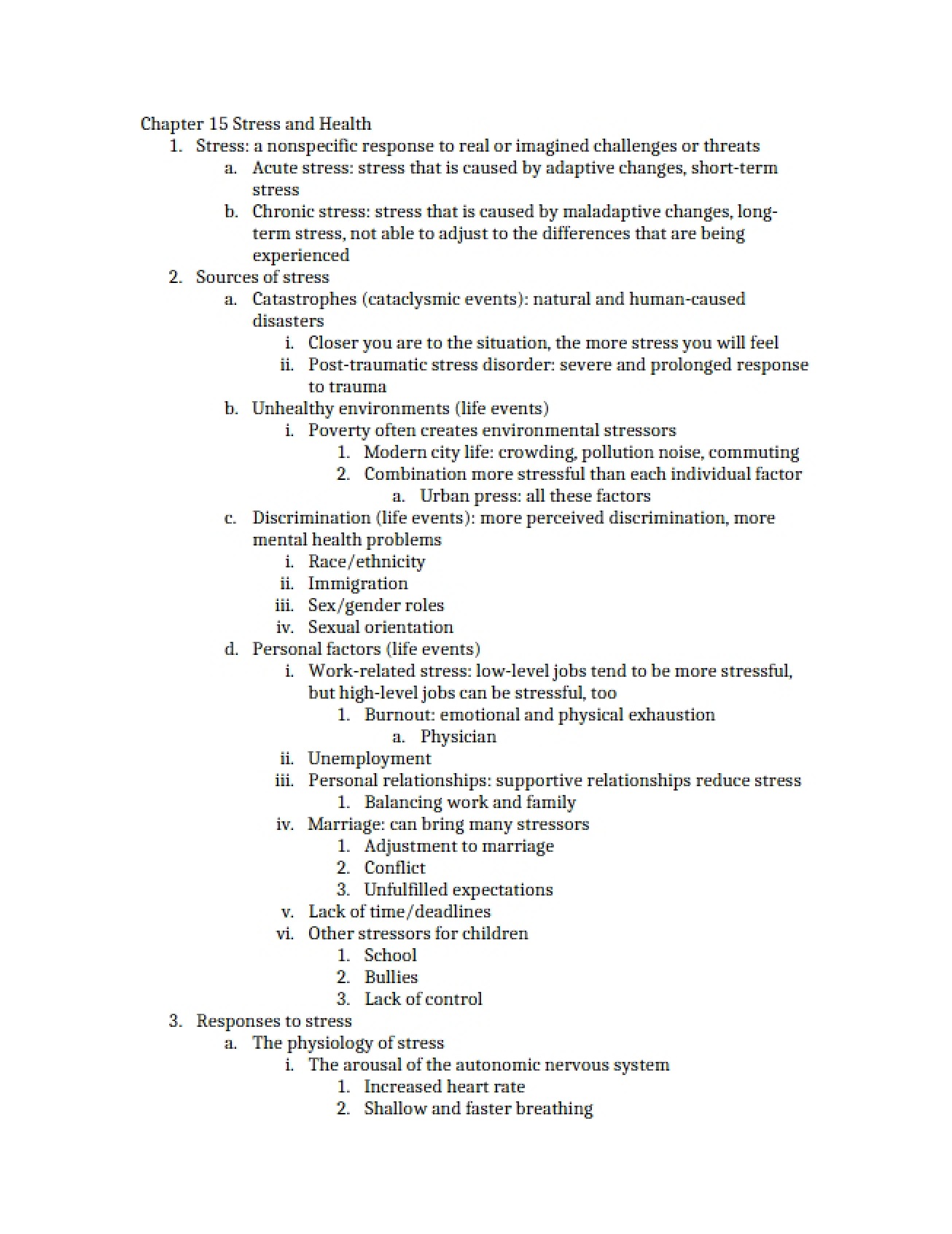 Chapter Fifteen Health and Stress