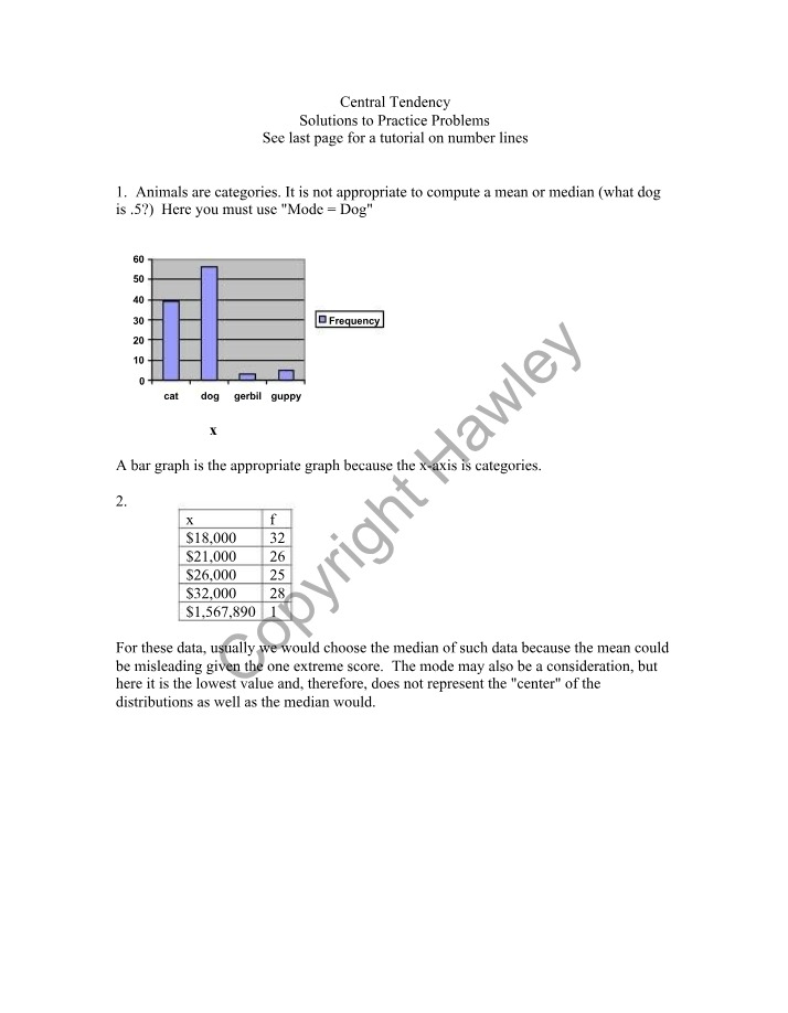 Central Tendency - Practice Problems and Calculation