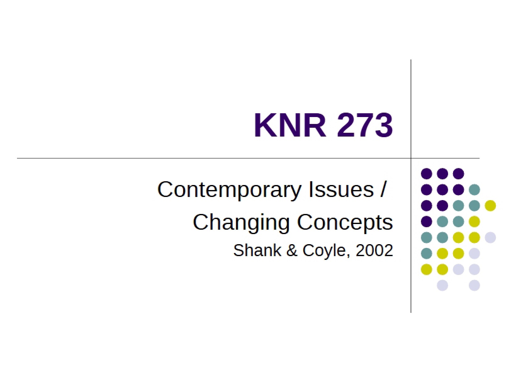 Changing Concepts in Contemporary Issues