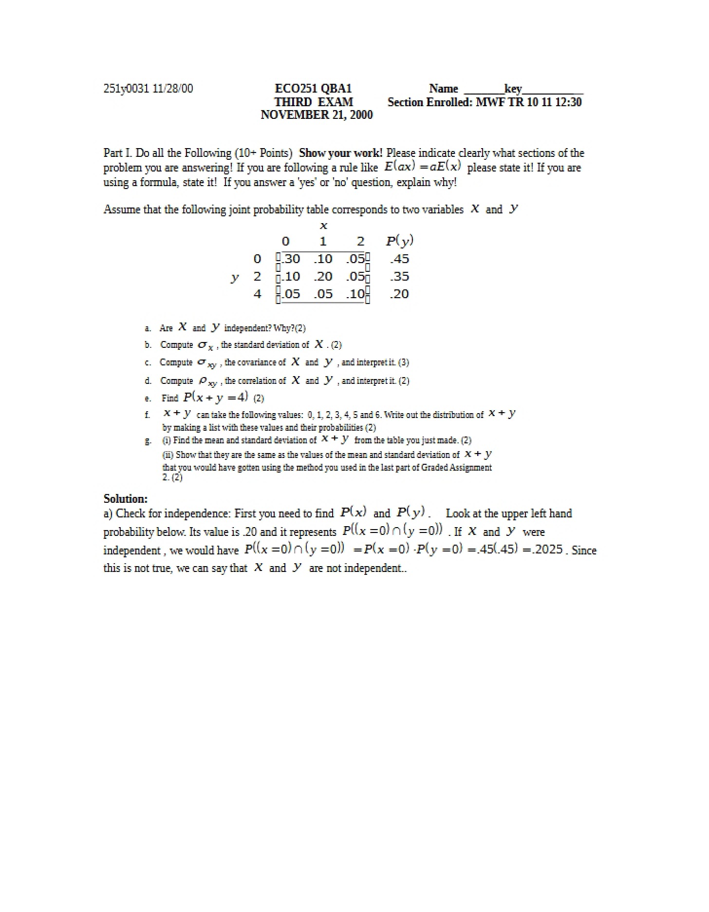ECO 251 Third Test