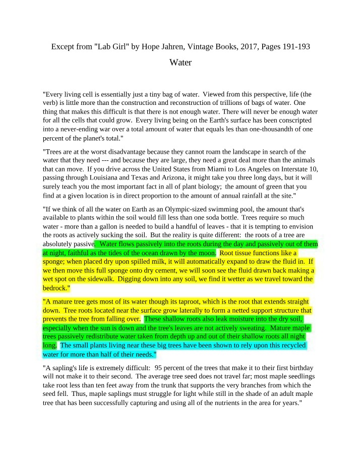 Water Redistribution by Trees Deep Underground