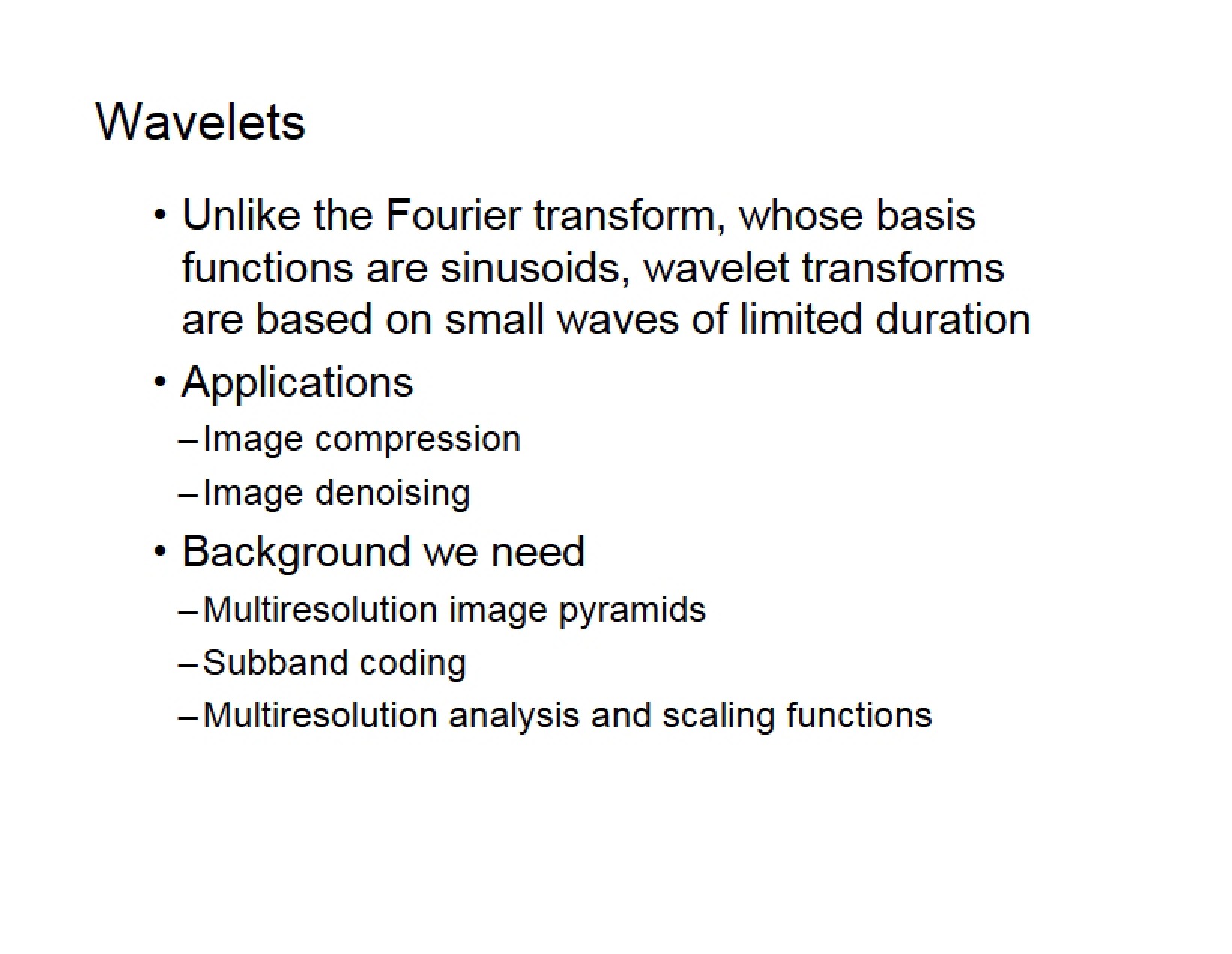 Wavelet Theory
