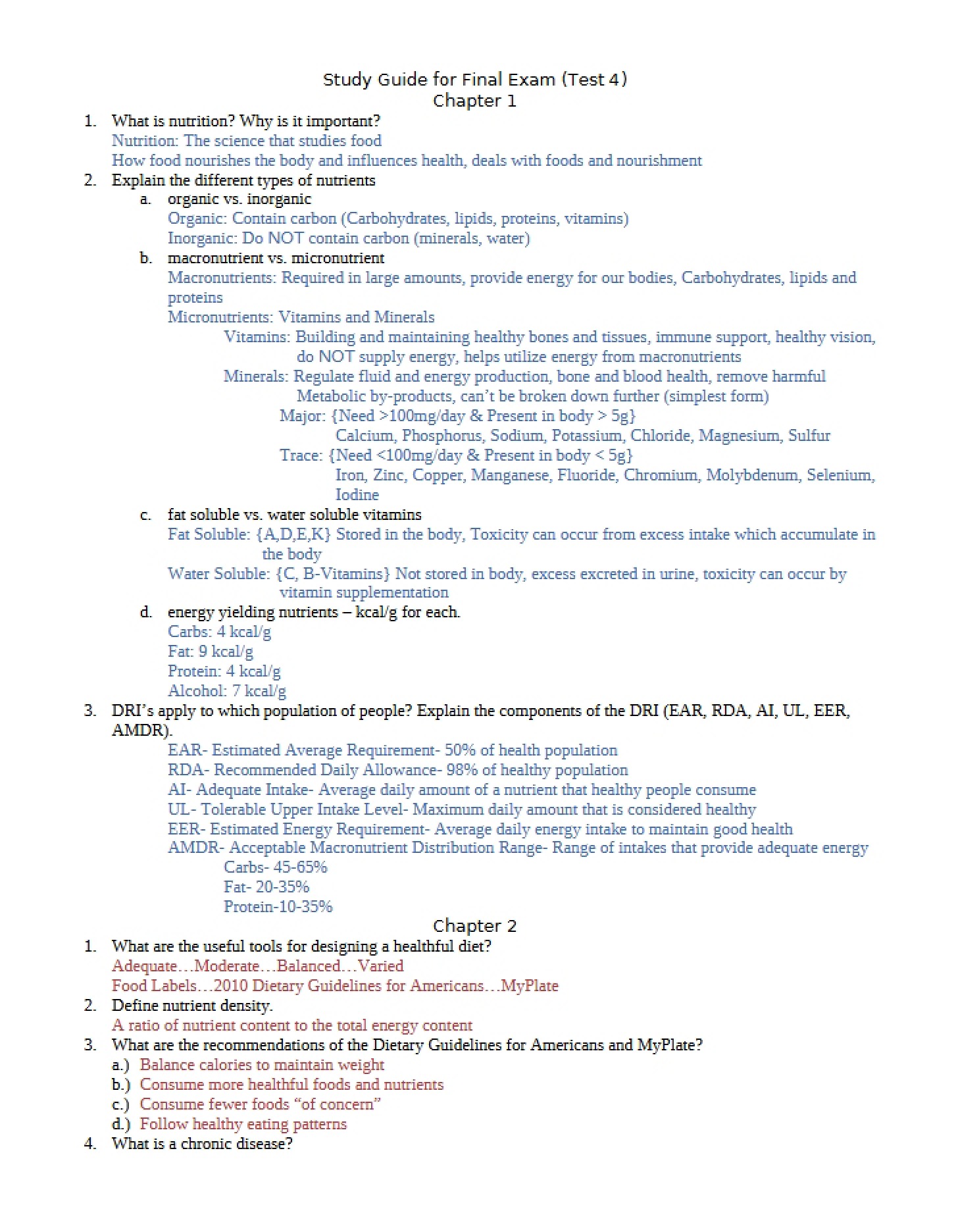 Resource for Final Examination