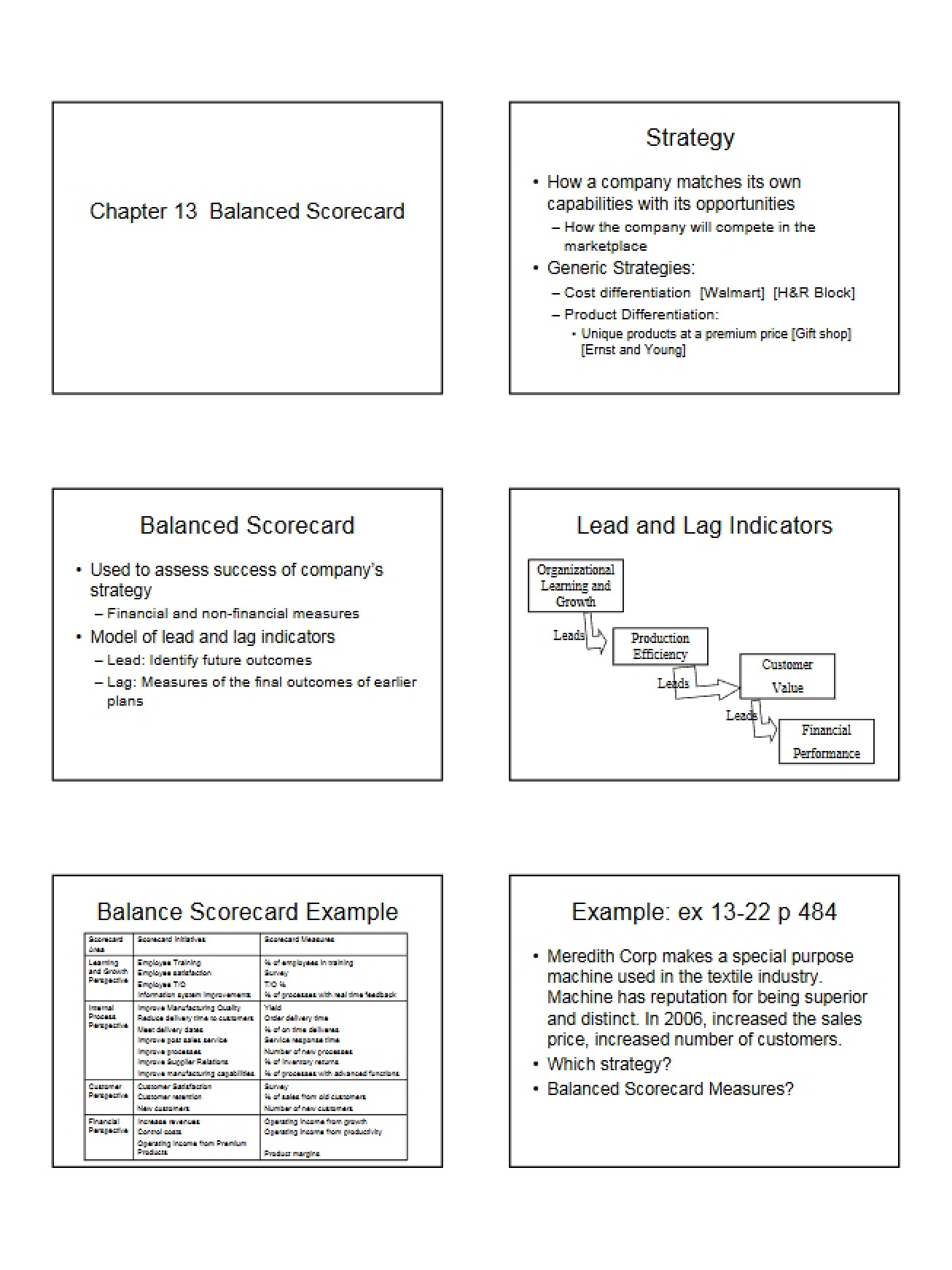 Balanced Scorecard Chapter 13