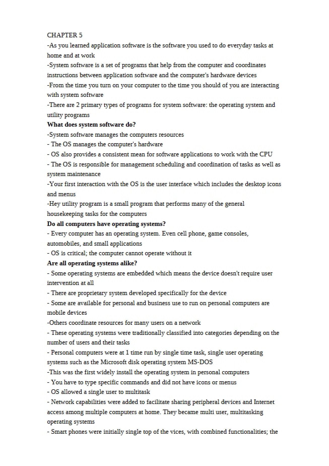 Content of Chapter 5